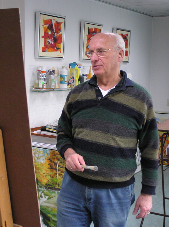 ARIE AAN HET WERK IN ATELIER, B.B.BARENDRECHT